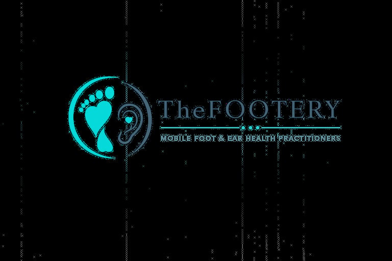 TheFootery logo featuring turquoise foot and yin-yang design with holistic foot and reflexology practice text